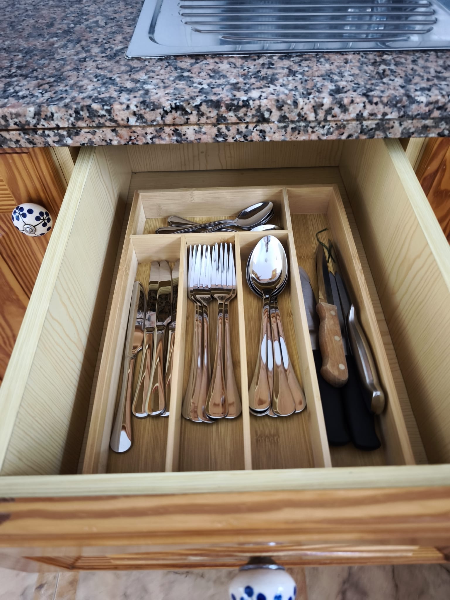 Fully stocked cutlery drawer