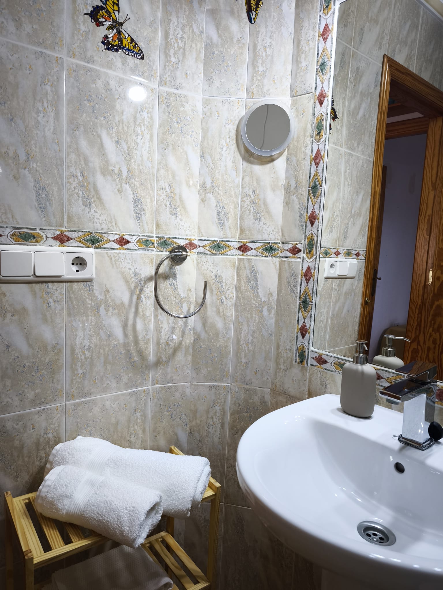 Bathroom sink with toiletries